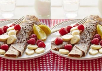 Bosan dengan Menu Pancake? yuk Cobain Resep Cinnamon Crepes With Nut Butter Sliced Banana & Raspberries
