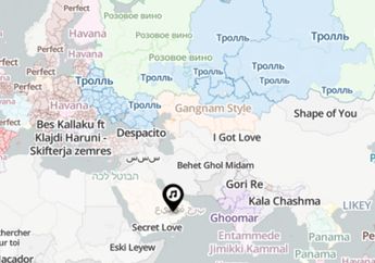 Bukan Sayang, Dari Peta Ini, Lagu Apa yang Paling Sering Diputar di Indonesia?