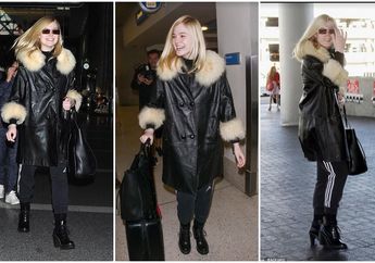 Gaya Airport Fashion Elle Fanning di Musim Dingin, Stunning banget! 