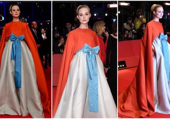 Lucu Gemesin, Penampilan Aktris Elle Fanning di Red Carpet Festival Film Berlin dengan Gaun Unik ala Princess Disney