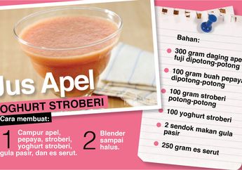 RESEP : Jus Apel Yoghurt Stroberi, Sarapan Sehat Bikin Pagimu Makin Segar