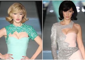Cantik Maksimal! Dua Supermodel Hadid Bergaya Retro ala Tahun 60-an di Runway Milan Fashion Week 2018 