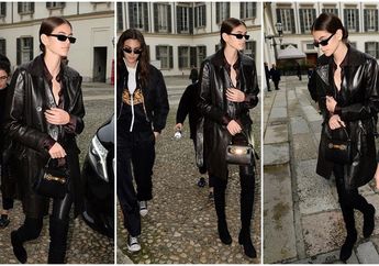Tampil Stylish dengan Busana Serba Hitam, Model Cantik Kaia Gerber Bawa Tas Puluhan Juta Rupiah