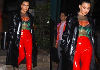 Kourtney Kardashian Tampil Stylish dengan Celana PVC, Harga Heels yang Dipakainya Bikin Salah Fokus!