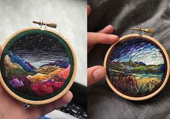 Keren! Seniman Rusia Menyulam Lukisan Pemandangan Alam yang Menakjubkan
