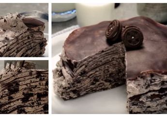 Cukup Digoreng Terus Ditumpuk-tumpuk Kamu Bisa Makan Cookie & Milk Crepe Cake Ini Loh!