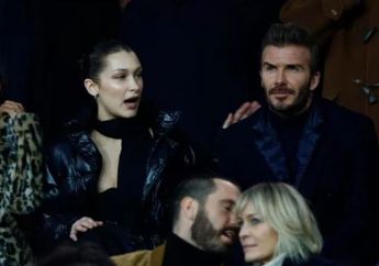 Tonton Pertandingan Sepak Bola, Bella Hadid Duduk Bersebelahan dengan David Beckham