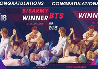 Selamat! BTS Menangi Best Fan Army dan Best Boyband dari iHeartRadio Awards