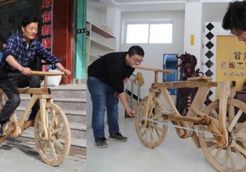 Hebat, Seorang Petani Berhasil Merakit Sepeda yang Terbuat dari Kayu