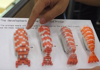 Mirip Tampilan Game Minecraft, Sushi Bikinan Robot di Jepang Bisa Dimakan