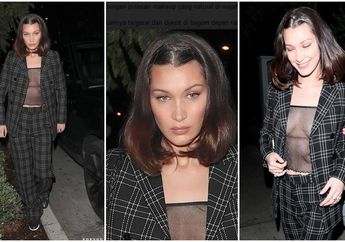 Seksinya Bella Hadid dengan Model Busana Transparan Bergaya Sheer Glitter, Siap-siap Jadi Tren Fashion