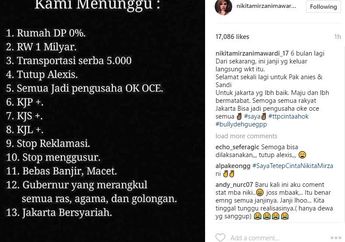 Nikita Mirzani Akan Menunggu 13 Janji Anies-Sandi, Berikut ini Rinciannya