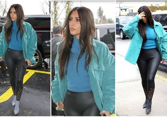 Siap Sambut Musim Semi, Inspirasi Gaya Fashion Kim Kardashian dengan Jaket Warna Biru Tosca Ini Bisa Kamu Contek loh!