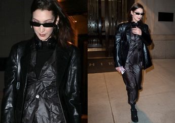 Terinspirasi dari Film The Matrix, Bella Hadid Tampil Stunning dengan Busana Serba Hitam