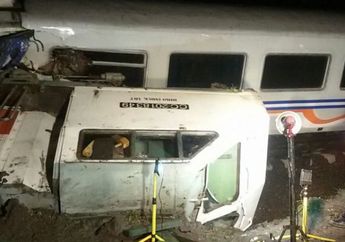 Kecelakaan Kereta Api Sancaka - 6 Foto Ngerinya Kondisi KA Sancaka yang Tabrak Truk Trailer di Ngawi, 2 Orang Tewas