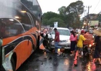 Mengerikan, Begini Tabrakan Beruntun yang Terjadi di Jalan Raya Puncak