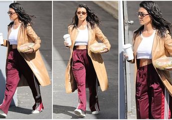 Pamer Perut Ramping, Selebritis Ibu 3 Anak Kourtney Kardashian Kenakan Atasan Cropped dan Celana Sporty