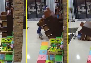 Lemari Jatuh Saat Ditarik, Video Ini Ingatkan Orang Tua dalam Mengatur Letak Perabotan Rumah Tangga