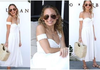 Gaya Fashion Nicole Richie yang Tampil Feminin dengan Dress Simpel Putih Harga Terjangkau di Coachella
