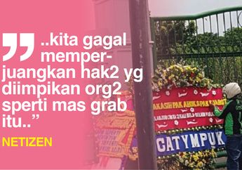 Terharu.. Mas dari Grab Ini Ngebenerin Satu-satu Huruf yang Lepas dari Karangan Bunga Ahok