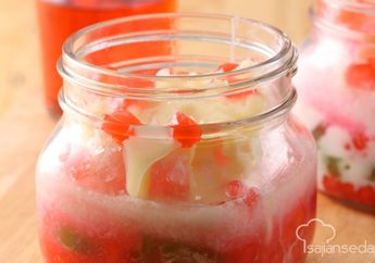 Resep - Segarnya Es Merah Delima Kolang Kalik, Pelepas Dahaga 