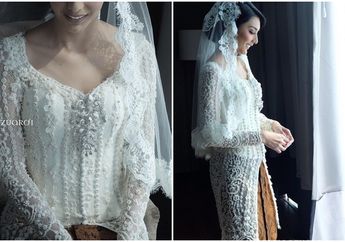 Cantik dan Anggunnya Kebaya Putih Akad Nikah Tyas Mirasih Rancangan Desainer Muda Indonesia