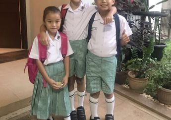Hari Pertama Sekolah, Anak-anak Donna Agnesia Semangat Sekali