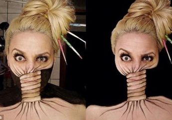 Makeup Artis Ini Menghabiskan Waktu Selama 12 Jam Untuk Memoles Wajahnya Menjadi Berbeda