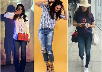 Kece Berat! Contek Gaya Kasual Luna Maya dengan Celana Jinsnya 