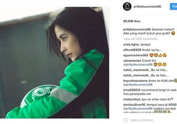 Prilly Latuconsina Pakai Jaket Ojek Online, Jemput Saya Di Arab Ongkos Biar Raja Salman Yang Atur
