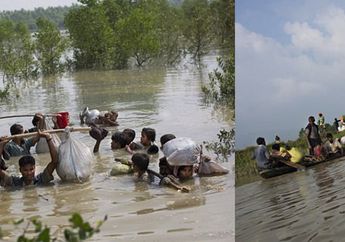 Foto Terbaru Etnis Rohingya, Minum Air Asin Agar Hilangkan Dahaga, Nekat Lewati Sungai Suram Demi Sebuah Harapan, Hati Netizen Pasti Tersayat