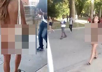  Lihat Video Ngawur Ini, Perempuan Lakukan Aksi Gila, Jalan di Taman Tanpa Busana, Segerombol Pria Malah Lakukan Begini Padanya