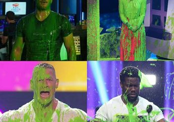 Eww! 4 Artis Ini Tersiram Cairan Hijau Kental Slime!
