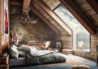 Kamar Tidur untuk Para Wanita Petualang, Ada Warna Kayu yang Dominan. 