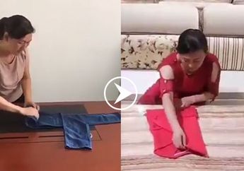 VIDEO: Emak-emak ini Beri Tips Praktis Melipat Pakaian, Dijamin Cocok buat Kamu yang Suka Travelling! 