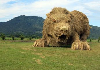 Wara Art Festival, Berbagai Bentuk Patung Hewan Raksasa dari Jerami, Lihat Foto-fotonya