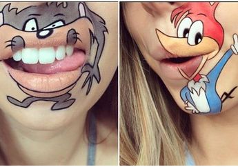 Lucu Gemesin, Makeup Artist Ini Bikin Kreasi Lip-Art dengan Bentuk Karakter Animasi 