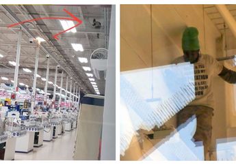 Protes Karena Dipecat Tanpa Alasan, Mantan Satpam Ini Naik ke Langit-langit Toko dan Mengancam Hal ini