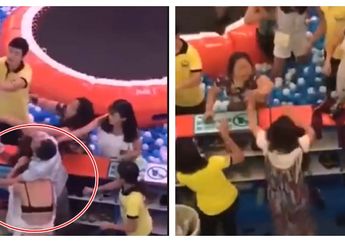 Gladiator, Wahana Bermain Anak Jadi Arena Pertarungan Para Mama Muda! Ngeri, Lihat Aksi Mereka