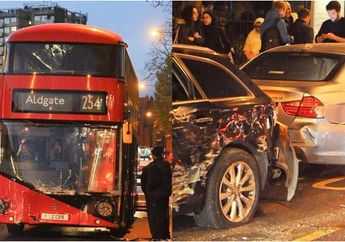 Mengerikan! Bis Berpenumpang Tabrakan Beruntun di Jalan Raya! Padahal Ada Bayi di Dalamnya