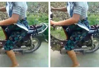 Jangan Ketawa, Takut Kualat! Video Emak Belajar Motor Ini Serius Bikin Ngakak