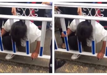 Tak Taat Aturan, Kepala Wanita Ini Terjepit di Pagar! Lihat Bagaimana Nasibnya