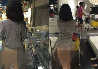 Tak Tahu Malu, Seorang Wanita Berbelanja di Supermarket Tanpa Gunakan Celana
