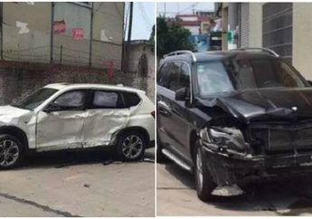 Marah Karena Pembagian Harta Gono-Gini Tak Adil, Suami Seruduk Mobil Istrinya Hingga Hancur