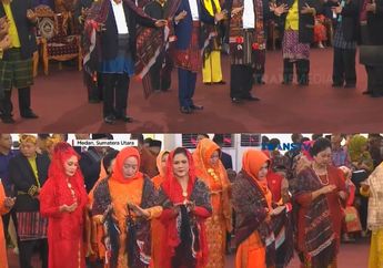 Sempat Bingung, Jokowi dan Iriana Widodo Asik Menari Tortor