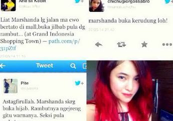 Jalan Bareng Pria Bertato, Marshanda Lepas Jilbab?