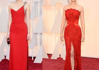 Gaun Pesta Nuansa Merah Curi Perhatian di Karpet Merah Oscar 2015