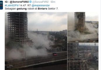 Gedung di Bintaro Ambruk, Asap Pekat Bermunculan