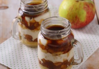 Tak Punya Oven? Yuk, Buat Unbaked Salted Caramel Apple Cheese Cake In Jar yang Unik Ini