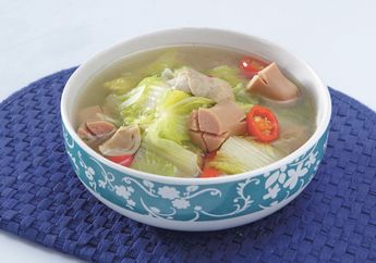 Sup Sawi Putih Sosis Jamur, Hangatnya Pas Disajikan Untuk Menu Sahur Praktis